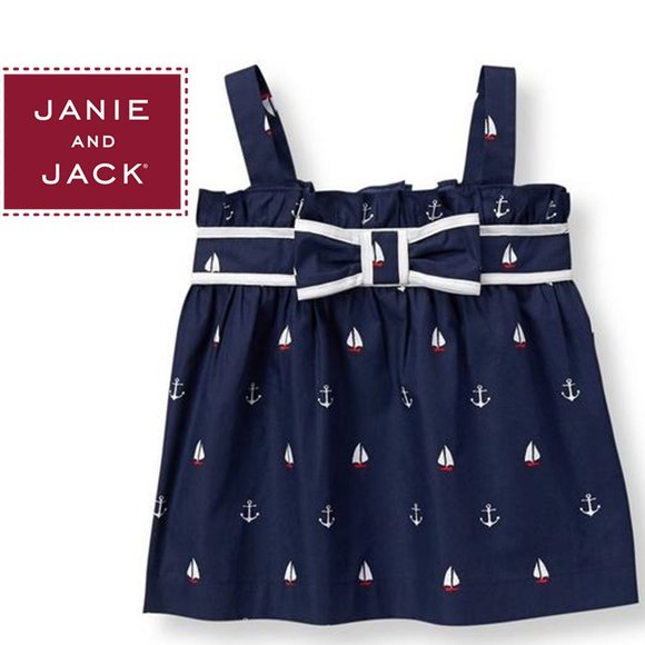 Janie and Jack Other - JANIE AND JACK Sailboat and Anchor Top  6-12Months